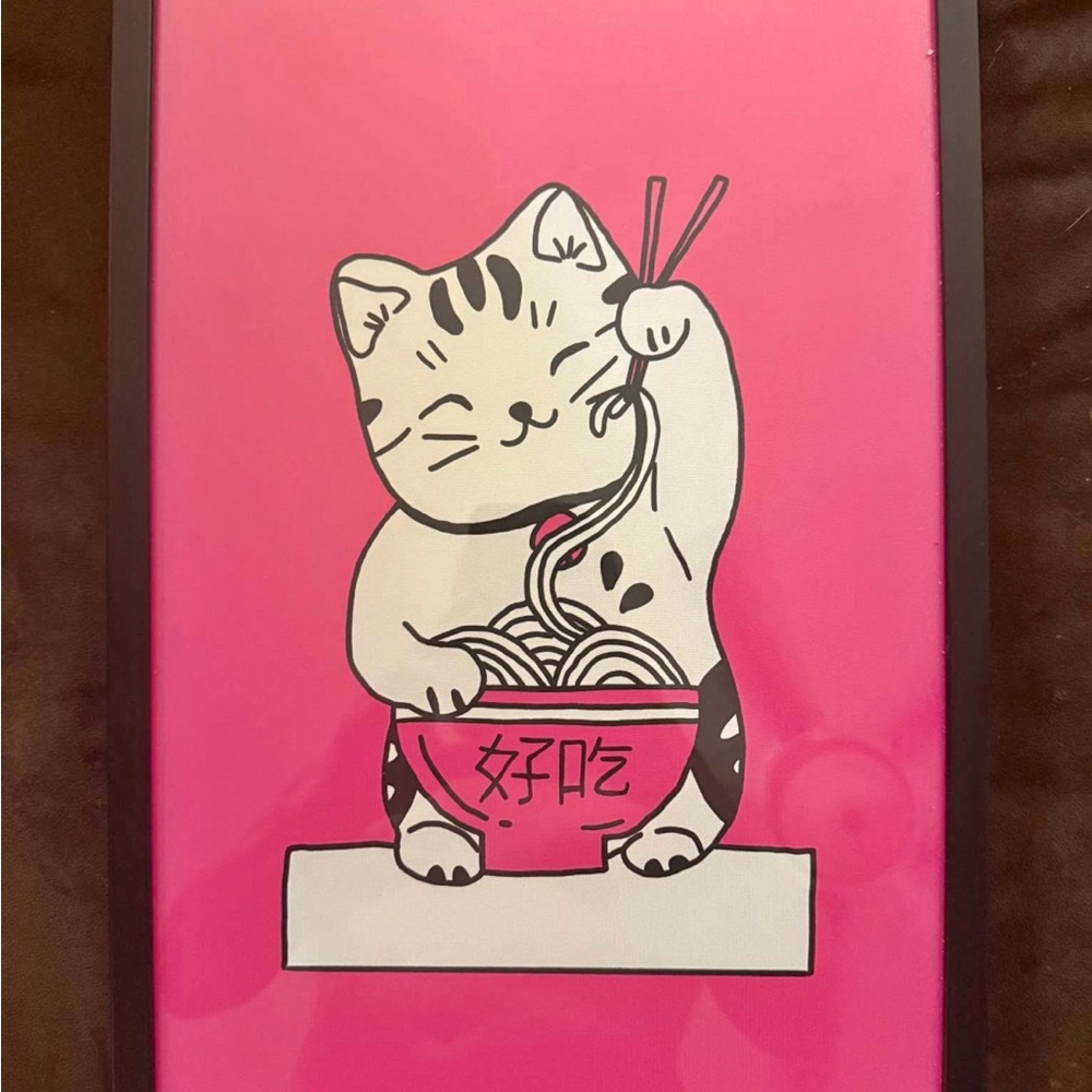DISO Sapna Shah Pink Cat Noodle Art Print